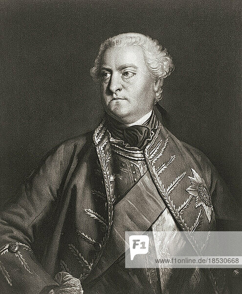 Charles Spencer  3. Herzog von Marlborough  1706 -1758. Britischer Adliger  Soldat und Politiker. Nach einem Druck von Richard Houston nach einem Gemälde von Joshua Reynolds.