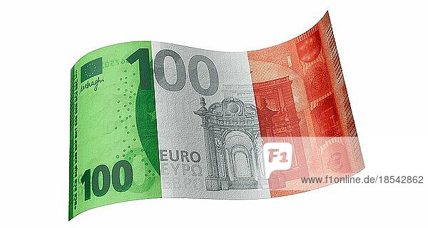 100-Euro-Schein in grün-weiß-rot (italienische Flagge)