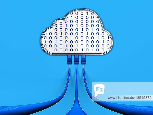 3D-Rendering eines Cloud-Computing-Konzepts