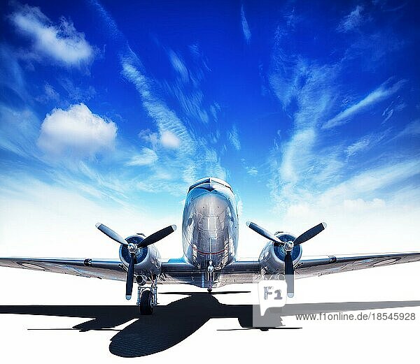Oldtimer-Flugzeug gegen einen blaün Himmel