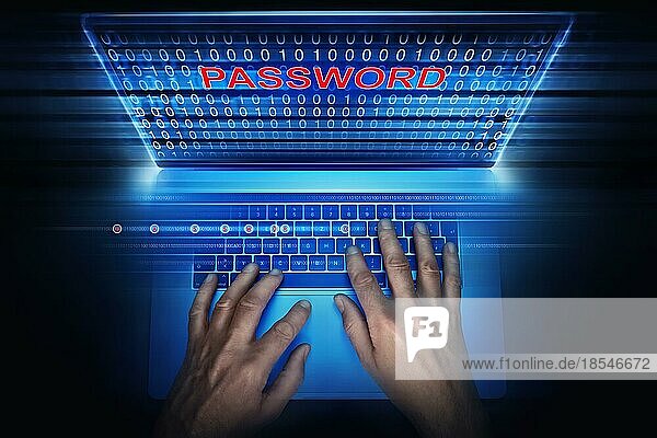 Hacker versucht  ein Passwort zu stehlen