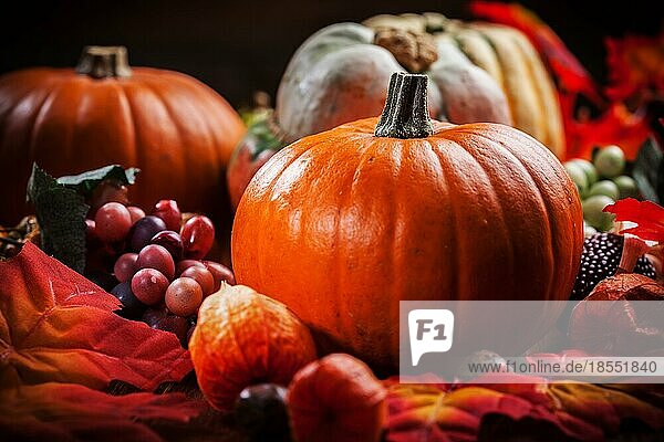 Traditionelle Kürbisse für Thanksgiving und Halloween