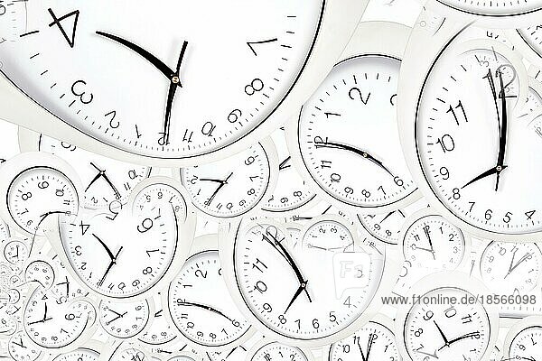 Droste Effekt Hintergrund mit unendlichen Uhr Spirale. Abstraktes Design für Konzepte im Zusammenhang mit Zeit und Frist