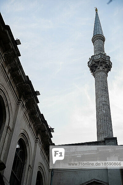 Turkey  Istambul  Low angle view of minaret