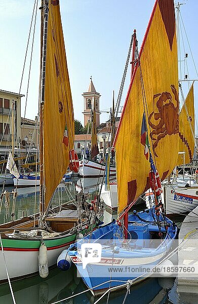 Italy  Emilia Romagna  Adriatic Sea  Cesenatico  at the harbour  church  Europe