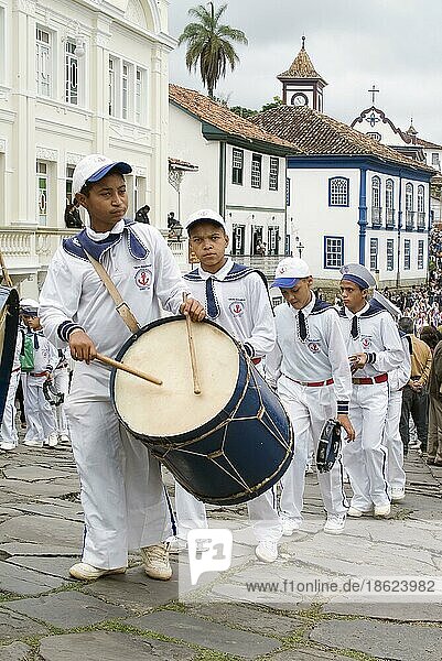 Festa de Nossa Senhora do Rosario dos Homens Pretos de Diamantina  religious  musicians  drummers  Diamantina  Minas Gerais  Brazil  South America