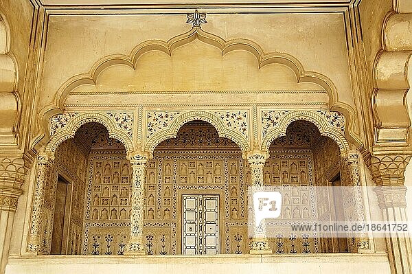 Palast im Roten Fort  Agra  Uttar Pradesh  Indien  Asien
