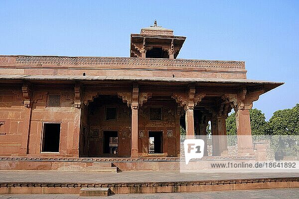 Miriams Haus  Moghulstadt Fatehpur Sikri  Uttar Pradesh  Indien  Mogulstadt  erbaut 1569-1585 unter Kaiser Akbar  Asien