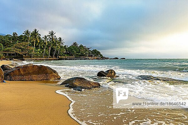 Tropical beach on the island of Ilhabela north coast of Sao Paulo  Brazil  Brasil  South America