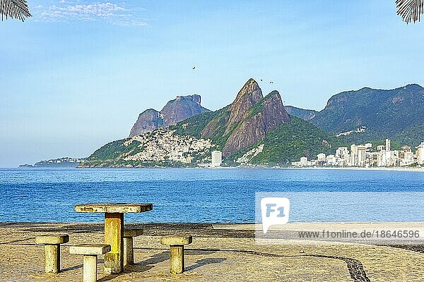 View of Ipanema beach in Rio de Janeiro on a summer morning  Brasil
