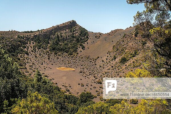 Fireba volcano from La Llania park in El Hierro  Canary Islands. Next to El Brezal the humid forest