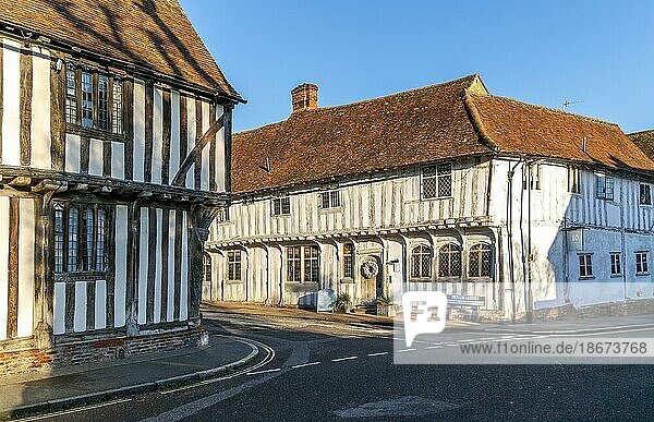 Historische attraktive Fachwerkgebäude in Lavenham  Suffolk  England  UK