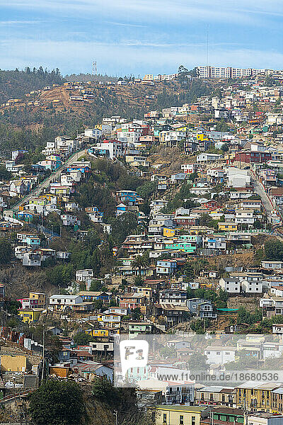 Colorful houses  Valparaiso  Valparaiso Province  Valparaiso Region  Chile  South America