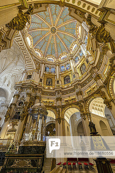 Interior of Granada Cathedral  Granada  Andalusia  Spain  Europe