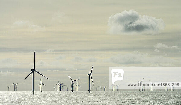Clouds over Greater Gabbard offshore wind farm  UK