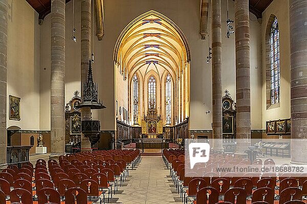 Innenraum der Dominikanerkirche in Colmar  Elsass  Frankreich  Europa