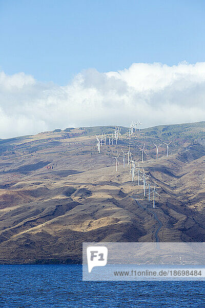 Kaheawa Wind Power  wind farm on Island of Maui above Maalaea; Maui  Hawaii  United States of America