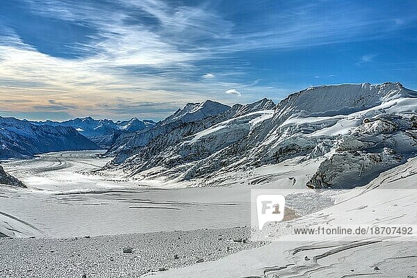 Aletsch Glacier. Aletschgletscher  Switzerland. Jungfraujoch. Schweiz