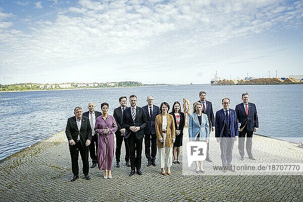 The Foreign Ministers of the Council of the Baltic Sea States appear for a family photo in Wismar  02.06.2023.  Wismar  Germany  Europe