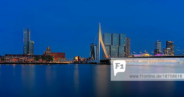 Erasmus Bridge  Rotterdam. Erasmusbrücke  Rotterdam. Rotterdam Cruise Terminal