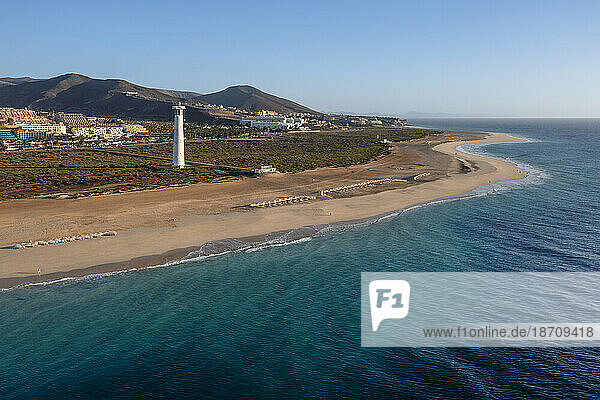 Faro de Jandia Lighthouse  Playa del Matorral  Morro Jable  Fuerteventura  Canary Islands  Spain  Atlantic  Europe