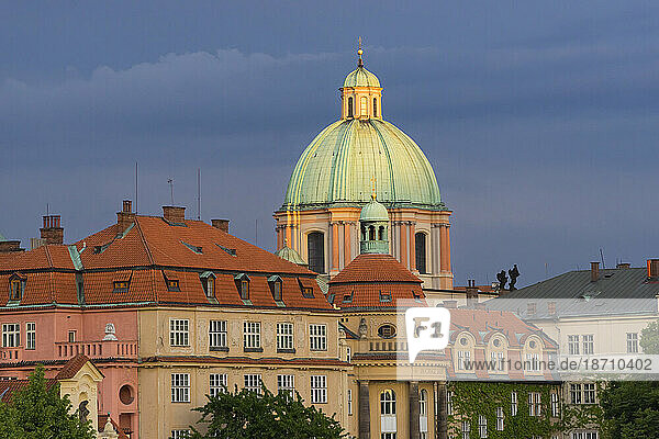 Dome of Church of Saint Francis of Assisi  Prague  Bohemia  Czech Republic (Czechia)  Europe