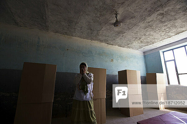 Scenes from voting on the day of presidential and provincial elections in Mazar-i Sharif  Afghanistan.