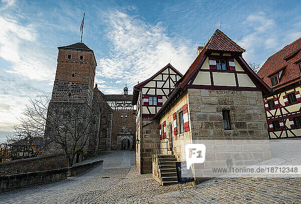 the courtyard at the Kaiserburg castle in Nuremberg