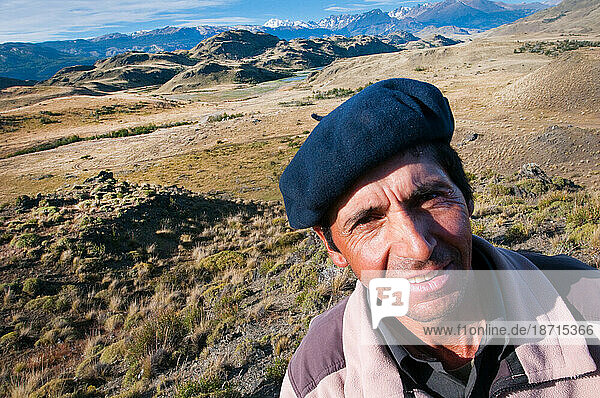 The puma tracker in Estancia Valle Chacabuco  Patagonia.