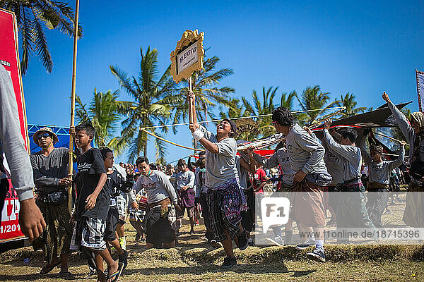 Annual festival of traditional kites in Bali.Indonesia.