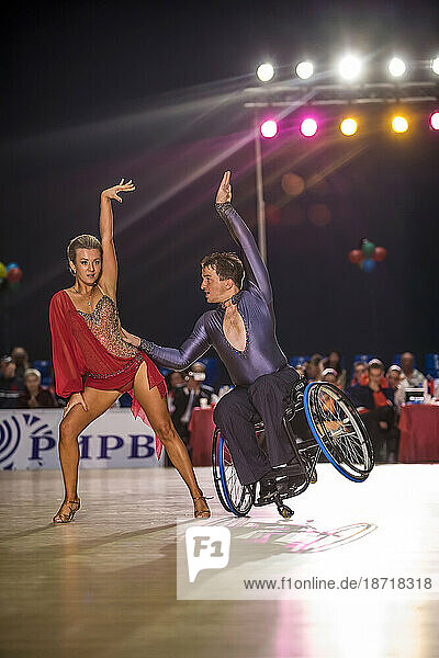 Wheelchair Dancing Couple Performing In Russia