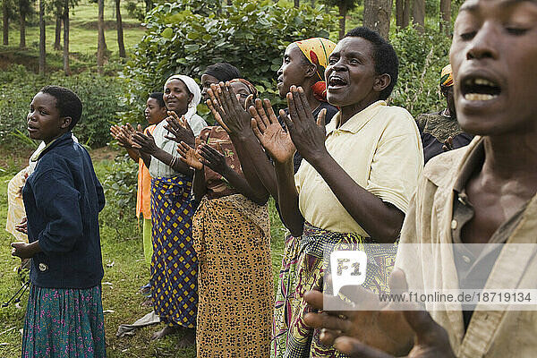 Village dance and song practice in Maraba  Rwanda