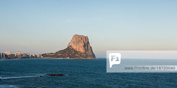 Spanish Mediterranean coast in Alicante. Panoramic view of the I