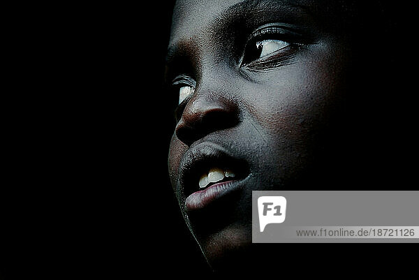 A portrait of a young girl in the ghetto of Inhambane  Mozambique
