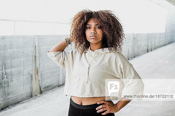 Portrait of African American Woman in Urban Area