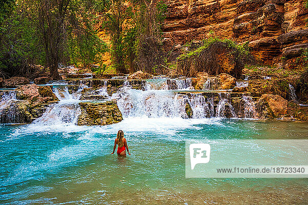 Woman Swimming in Havasu Creek