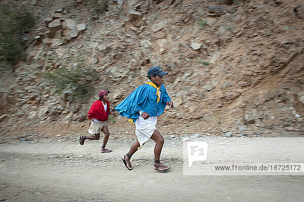 Tarahumara boys run the Copper Canyon Ultra Marathon