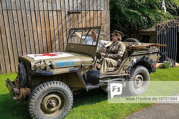 Kriegsspiel  World-War II Wochenende im Freilichtmuseum Ryedale-Folk-Museum  Hutton-Le-Hole  North-York-Moors-Nationalpark  Yorkshire  England  Großbritannien  Europa