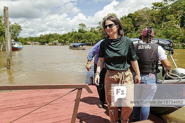 Annalena Bärbock (Bündnis 90 Die Grünen)  Federal Minister for Foreign Affairs  and Hubertus Heil (SPD)  Federal Minister for Labour and Social Affairs  photographed during a tour of Combu Island in Belem  07.06.2023.  Belem  Brazil  South America