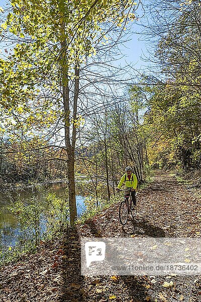 Martinton  West Virginia  John West  75  rides his bicycle on the Greenbrier River Trail. The 78-mile rail trail runs along the Greenbrier River. Now a linear state park  it was formerly part of the Chesapeake and Ohio Railway system