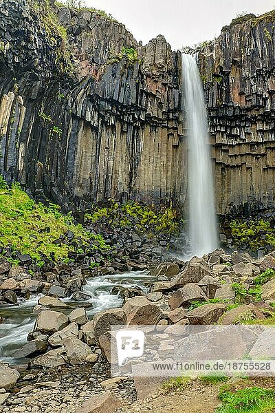 Der berühmte Svartifoss Wasserfall im Süden von Island
