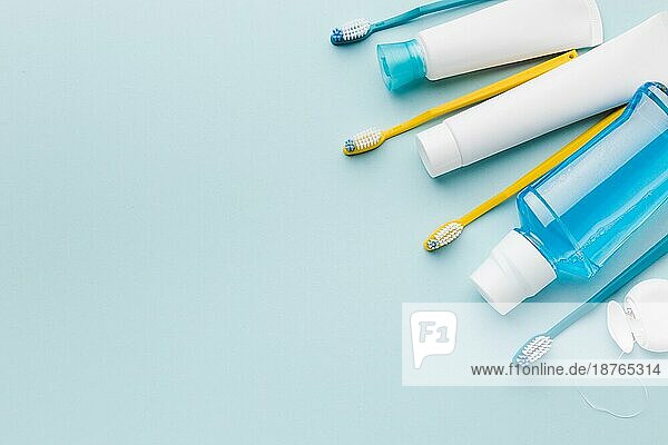 Zahnhygieneartikel Raum kopieren. Schönes Foto