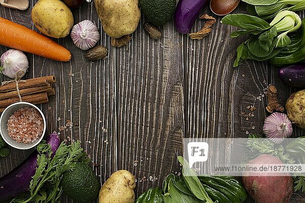 Draufsicht Rahmen Mix Gemüse. Auflösung und hohe Qualität schönes Foto