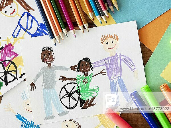 Zeichnung behinderter Kinderfreunde