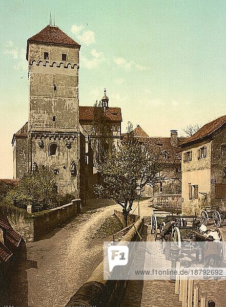 Der Heidenturm der Kaiserkapelle auf der Burg von Nürnberg  Bayern  um 1890  Deutschland  Historisch  digital restaurierte Reproduktion von einer Vorlage aus dem 19. Jahrhundert  Europa