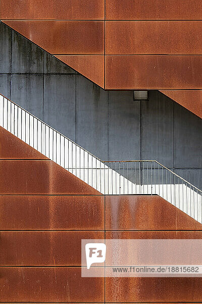 Netherlands  North Holland  Amsterdam  Exterior staircase of modern industrial building