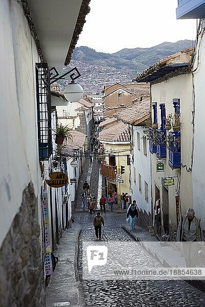 Fahrspur in Cuzco  Peru  Südamerika