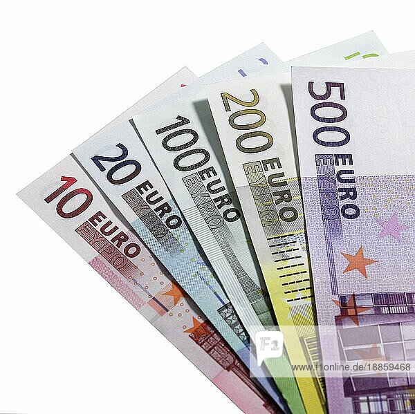 10  20  100  200 und 500 Euro Banknoten