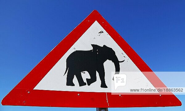 Ausschilderung am Chobe Nationalpark  Chobe Nationalpark  Botswana  signpost in Chobe National Park  Afrika