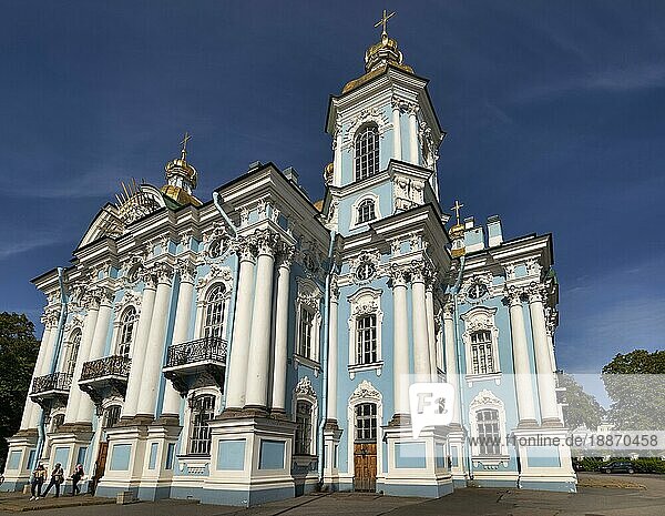 St. Petersburg Russland. Die Nikolaikathedrale ist eine bedeutende orthodoxe Barockkathedrale